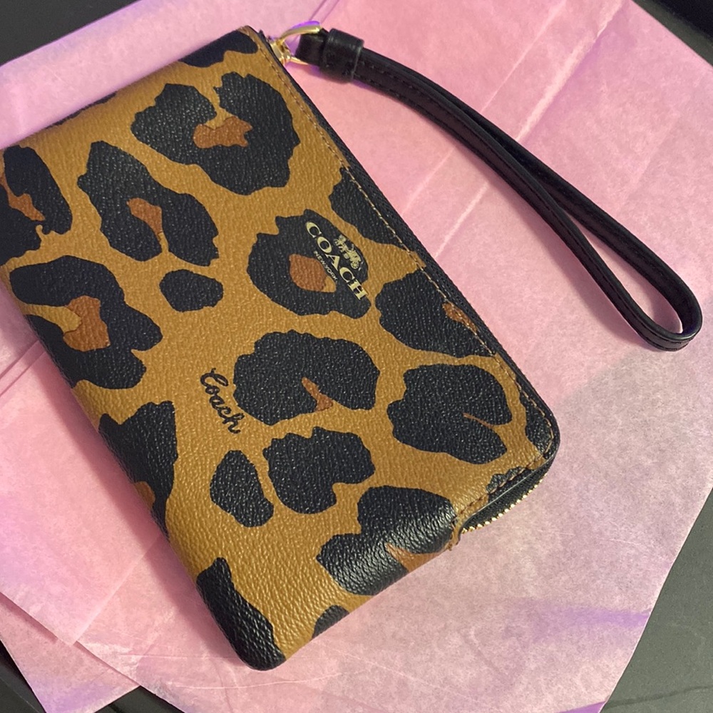 Coach Leopard Wristlet